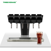 Distributeur de boissons gazeuses pour fast-food, 6 robinets, pour sirops et eau, type tour, avec machine de refroidissement premium
