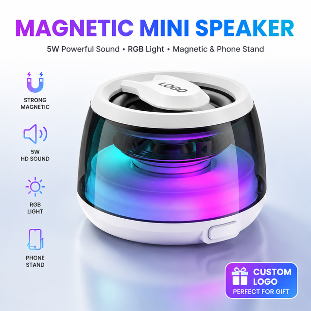 Magnetic Bracket Bluetooths Speaker 5W HIFI Sound TWS Stereo Portable RGB LED Light Mini Portable Wireless Speaker