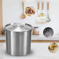 Marmite ronde en acier inoxydable de grande capacité 6L 12L 20L 25L 70L, marmite à soupe commerciale, casseroles de cuisson