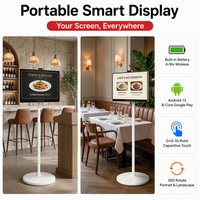 Écran de télévision intelligent interactif portable de 27 à 32 pouces, moniteur Android 13 8+128 Go, écran tactile, caméra intégrée, batterie