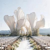 Luxe plus récent motif exquis doré toile de fond de mariage pas cher mariage scène piste de danse décoration