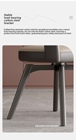 Chaise de salle à manger pivotante de style italien, luxe léger, structure en métal, accoudoirs, dossier rembourré ; Convient aux salles à manger à domicile