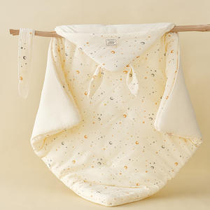 부드러운 코튼 모슬린 아늑한 유아 포대기 후드 신생아 침낭 자루 아기 유모차 침대 담요 - Product Image 2