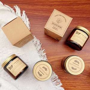 Bougies parfumées en cire de soja en pot de bougie en vrac vanille pour pot en verre à la maison bougie parfumée personnalisée de marque privée - Product Image 3