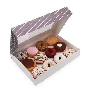 Donuts Cake Box Packaging for Pastry Bakery With Custom Logo Muffins Cookie Paper Boxes Donuts packaging boxes