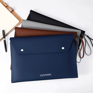 Lớn A4 Tài Liệu Tập Tin PU Da Phong Bì Trường Hợp Trọng Lượng Nhẹ Kinh Doanh/Hàn Quốc Máy Tính Xách Tay Tay Áo Bền Túi Xách Cho Văn Phòng Phẩm Máy Tính Bảng - Product Image 6