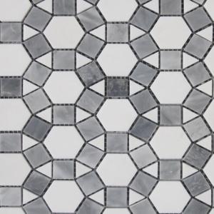 BOTON STONE Blanco <span class=keywords><strong>Gris</strong></span> Carrara Mármol <span class=keywords><strong>Cocina</strong></span> Backsplash Mosaico <span class=keywords><strong>Azulejos</strong></span> - Product Image 2