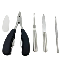 Kit de manucure professionnel 4 pièces, pousse-cuticules en métal avec coupe-cuticules pour éliminer les peaux mortes des ongles