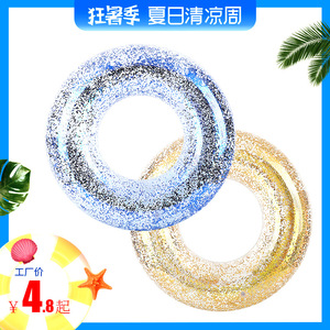 Anillo inflable transparente con lentejuelas de PVC para niños, para natación y deportes acuáticos, 60708090, redondo, de color sólido - Product Image 4