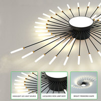 Lustre Suspendu Moderne pour Maison, Chambre et Salon, Éclairage Intérieur Plafonnier LED en Acrylique Effet Feu d'Artifice