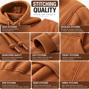 Sweat à capuche oversize pour homme, couleur unie, en molleton, décontracté, pour l'automne, assorti à un pantalon en velours côtelé marron 100% coton - Product Image 6