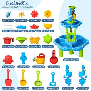 Tavola freatica a 2 livelli per bambini all'aperto con sabbia e acqua centro di attività estivo da spiaggia Set di giocattoli con doppio strato per il divertimento in giardino - Product Image 3