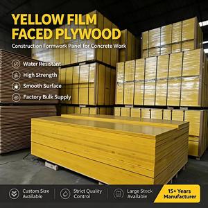 <span class=keywords><strong>Planche</strong></span> de coffrage et panneau de construction en contreplaqué jaune massif imperméable de 27 mm à 3 couches pour les constructeurs professionnels et la construction en béton - Product Image 2