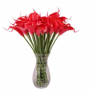 อุปกรณ์ตกแต่งงานแต่งงาน,ดอกไม้ประดิษฐ์ทำมือทำจาก PU ดอกลิลลี่ Calla
