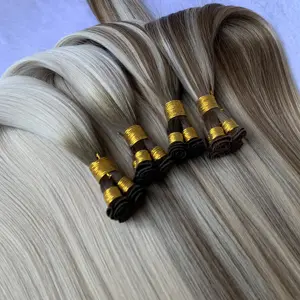 Remy 사람의 모발 똑바른 Balayage 머리 씨실 주문을 받아서 만들어진 색깔 러시아 머리 연장 하이라이트/꿀 금발 자연적인 구슬로 만드는 줄