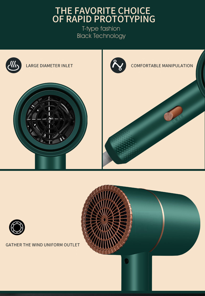 Sèche-cheveux à Air chauffant et de refroidissement, équipement domestique, ionique