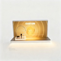 Présentoir de Comptoir en Acrylique Personnalisé pour Soins de la Peau avec Éclairage LED, Logo Personnalisé, OEM, Vente en Gros, Présentoirs à Parfums