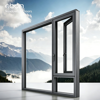 Ventanas Abatibles de Doble Acristalamiento, Resistentes a la Intemperie, de Alto Rendimiento, con Perfil de Aleación de Aluminio, para Casas