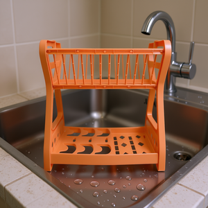 Scolapiatti in Plastica a 2 Livelli Myrva Senza Vassoio, Pratico per Cucina e Bagno, Pulitore per Scarichi MYR-39878449 - Product Image 2