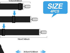 สายรัดยึดผ้าปูที่นอนแบบปรับได้ คลิปหนีบผ้าปูที่นอน สายรัดผ้าปูที่นอน - Product Image 5
