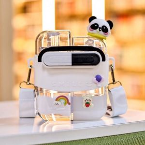 Cartoon Children's Large Capacity Sippy Cup High Temperature Resistant Double Cup Diagonal Water Bottle Plastic Drinkware - Product Image 3