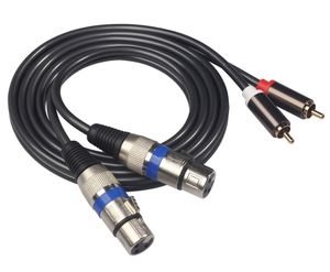 สายสัญญาณเสียงสำหรับผู้หญิง XLR ตัวผู้และตัวเมียแบบ2RCA ป้องกันสำหรับลำโพงมิกเซอร์ของเครื่องขยายเสียง3เมตร - Product Image 3