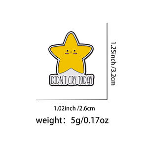 Épinglette en émail « Ne pleure <span class=keywords><strong>pas</strong></span> aujourd'hui » - Broche étoile - Épingles à revers - Badge pour sac à dos - Accessoires vestimentaires - Bijoux de mode - Cadeaux pour amis - Product Image 2
