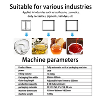 Machine d'emballage de liquides visqueux en sachets individuels à quatre soudures latérales, de 5g à 100g, pour gel douche jetable et sauces.