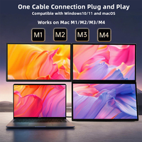 Moniteur portable quadruple Eimio OEM ODM pour ordinateur portable (requête pilote), 18,5 pouces, Type-C, TFT 1080p, pour travail à distance et haute productivité