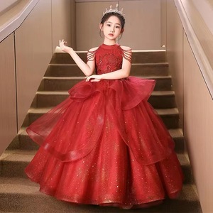 MQATZ abito da principessa in Tulle soffice abito da principessa ragazza fiore che ospita <span class=keywords><strong>Costume</strong></span> da spettacolo Cross-border per bambini - Product Image 4