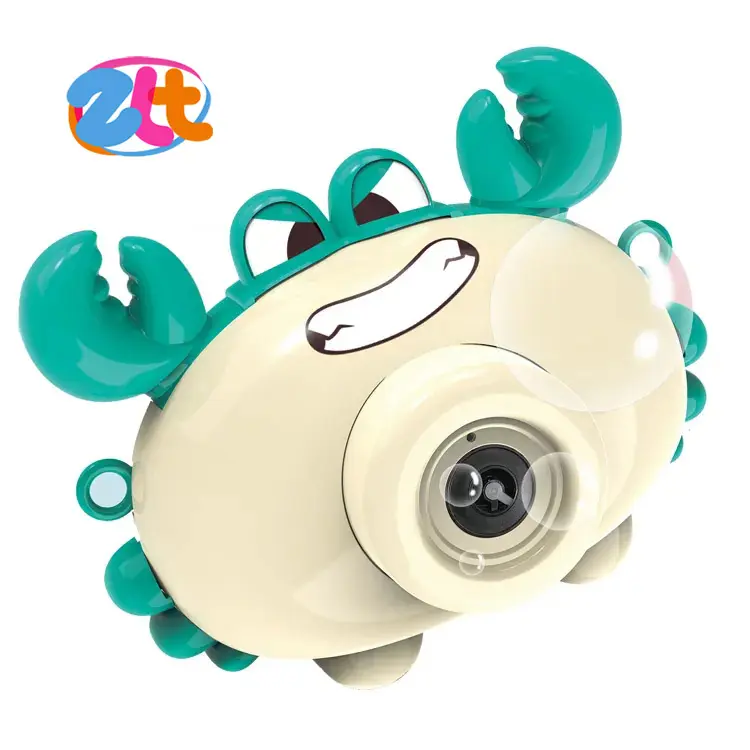 New Design High Quality Cartoon Bubble Camera With Light And Music Summer Outdoor Crab Bubble Machine Toy For Kids