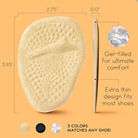 Coussinets métatarsiens en gel lavables, doux et confortables pour toute la journée, inserts de talon, coussinets pour l'avant-pied, taille unique, soulagement de la douleur, antichoc, beige