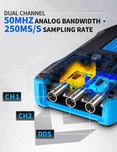 FNIRSI 2C53T ออสซิลโลสโคปดิจิตอลแบบพกพา 3in1 มัลติมิเตอร์ 50MHz 250MS/s เครื่องกำเนิดสัญญาณสองช่องสัญญาณ พร้อมฟังก์ชั่นบันทึกคลื่นสัญญาณ 2C53T Hi - Product Image 4