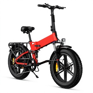 Bicicleta Eléctrica Plegable Roja con Llantas Gruesas, Motor de 250W en la Rueda Trasera, Batería de 48V 13Ah, Llantas para Nieve de 20 X 4.0 Pulgadas, para Desplazamientos Urbanos y Montaña - Product Image 1