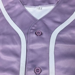 Camisetas de Béisbol Lisas para Hombre, Estilo Deportivo Juvenil, con Logotipo Personalizado Bordado en Color Morado Claro, a Buen <span class=keywords><strong>Precio</strong></span> - Product Image 2
