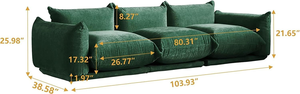 Conjunto de Sofá de Tres Plazas de Terciopelo Verde Moderno con Esponja de Alta Calidad en Estilo Nórdico para Sala de Estar - Product Image 4