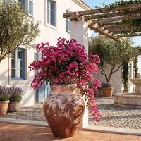 Jardinières en ciment de luxe HU SEN Europe, grandes, pour extérieur/intérieur, durables, faites à la main, écologiques, avec trou de drainage pour la maison et le jardin