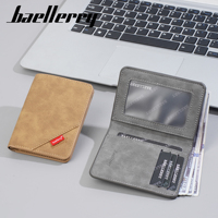 Dompet Pria Baru, Pendek dan Mewah, Dompet Kulit Lipat Dua untuk Pelajar, Sederhana dan Banyak Slot Kartu, Penutup Kartu