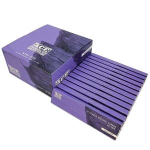 Papel de Liar ACE Morado King Size al por Mayor con Puntas Filtrantes, 32 Paquetes de Papel y Caja de Embalaje Personalizada con Logotipo - Product Image 1