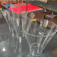Entonnoir de laboratoire en acrylique haute transparence, modèle de tube conique à grand diamètre, lisse et écologique