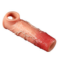 Manchon pénien réaliste en silicone liquide, godemiché, extenseur creux portable, préservatif pour retarder l'éjaculation, sextoys masculins