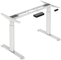 Bureau d'ordinateur électrique ergonomique et durable, réglable en hauteur, extensible, à deux moteurs, avec structure métallique assemblée, certifié CE FCC