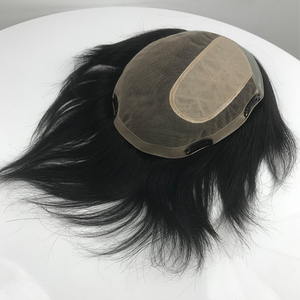 Hàn Quốc Người Đàn Ông Của Bên Phải Phần Ngắn Ấn Độ Tóc Giả Tóc Với Clip Cho Vương Miện Tóc Giả Các Bản Vá Lỗi Giả Cho Rụng Tóc Sửa Chữa - Product Image 1