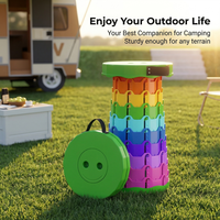 Tabouret de rangement pliable et réglable coloré avec poignée, idéal pour le camping, la pêche, les voyages, la maison et le jardin