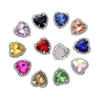 Pierre de strass en cristal de haute qualité, chaîne de pierres, diamant à coller, serti à griffes, cœur plat, 12 facettes, verre AB, strass pour robe DIY