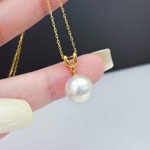 Colgante de Plata S925 con Cuentas Redondas de 9-13 mm, Accesorios para Collar de Moda DIY, Base Vacía 31155 - Product Image 3