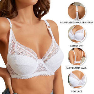OEM respirant Push up froncé à armatures CD bonnet mince gros seins soutien-gorge dentelle gros seins dentelle grande taille sous-vêtements sexy - Product Image 2