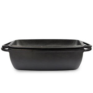 Casserole <span class=keywords><strong>rectangulaire</strong></span> en <span class=keywords><strong>fonte</strong></span> 2 en 1 avec couvercle grill - Product Image 4