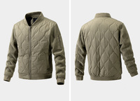 Blouson Bomber Décontracté Hiver Homme Coupe Slim en Toile Coupe-Vent avec Col Montant Style Baseball Fermeture Éclair Logo Avant