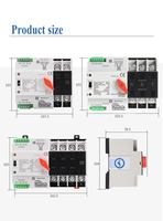 Interrupteur de transfert automatique à double alimentation photovoltaïque 220V 110V 2P 3P 4P 100A ATS